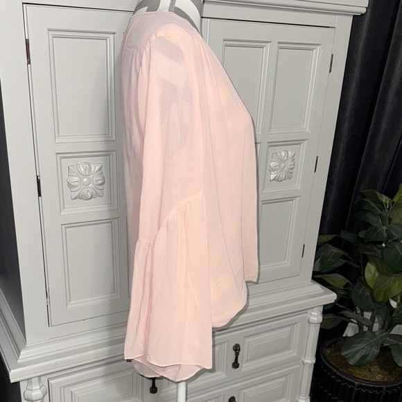 Elegant Pale Pink Sheer Women's Blouse from Laundry by Shelli Segal Size 6 - Picture 7 of 11